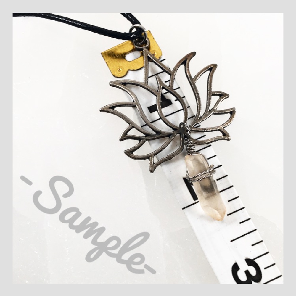 Lemurian Lotus Crystal Pendant - Picture 3 of 4